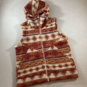 Kyodan‎ Vest Womens M Hooded Sherpa Full Zip Outdoor Aztec Western